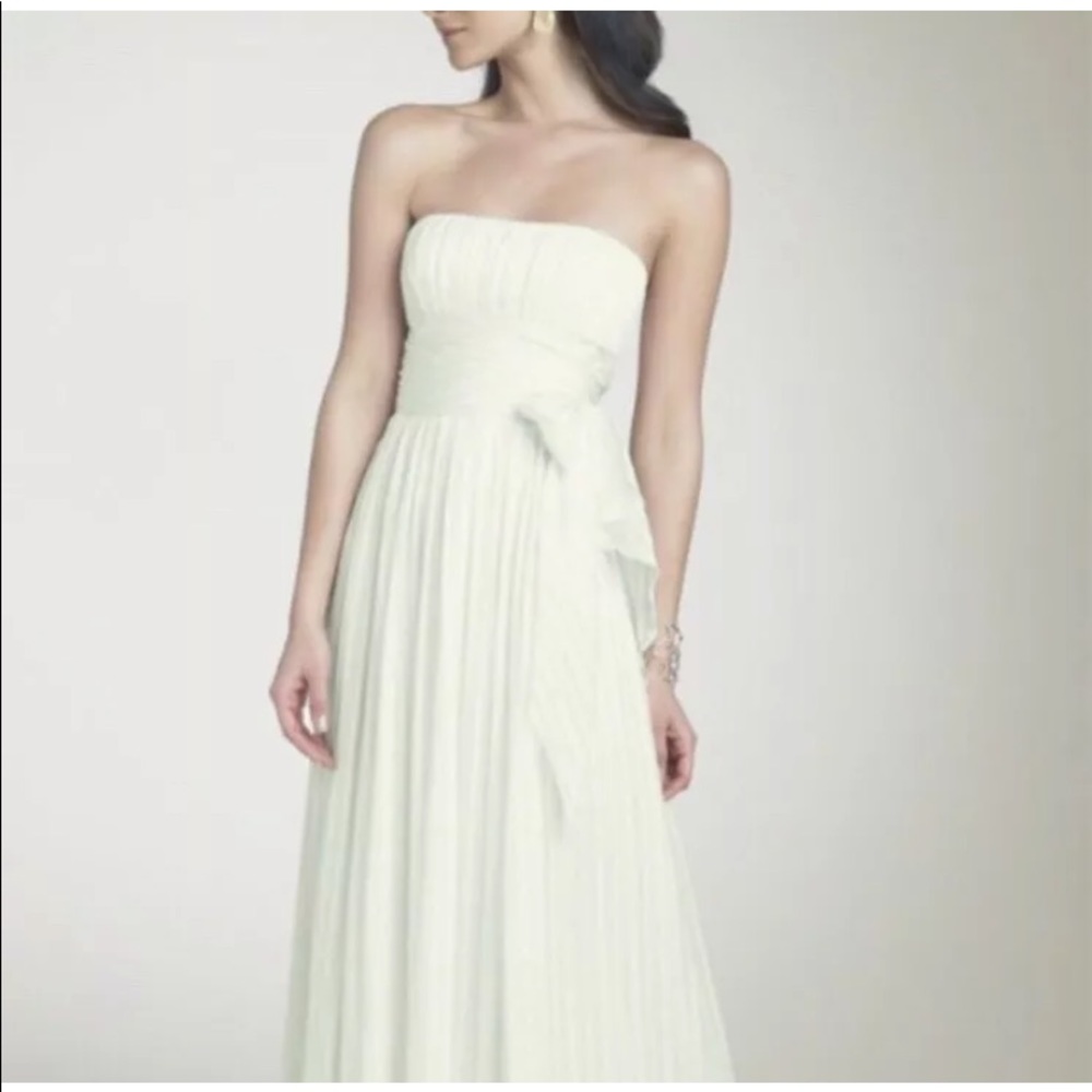 BCBG pure silk long gown dress holidays white maxi - Picture 2 of 6